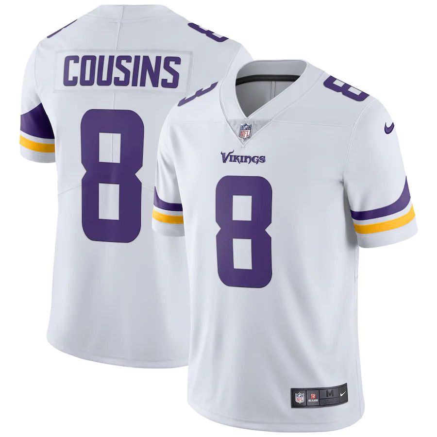Men Minnesota Vikings 8 Kirk Cousins Nike White Vapor Untouchable Limited NFL Jersey